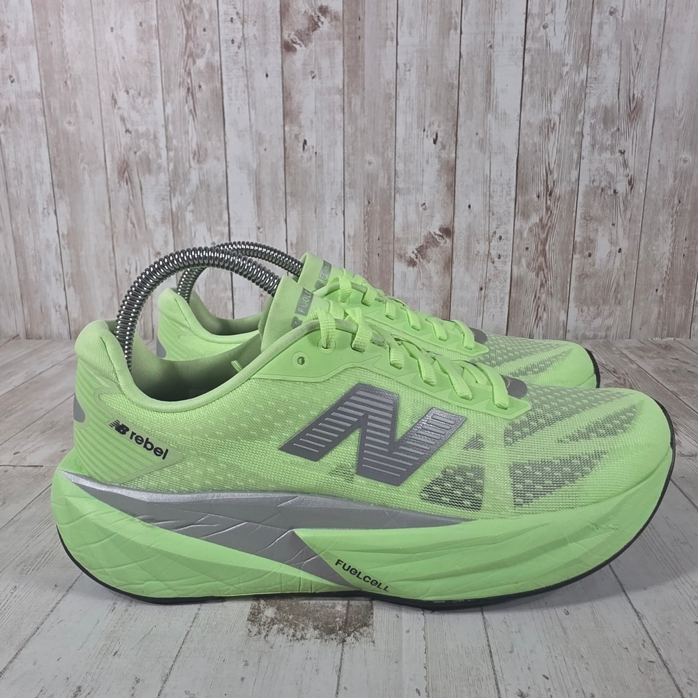 New Balance FuelCell Rebel v4 Neon Lime Green Silver‎ Run Shoes WFCXLZ5 Mens 8
